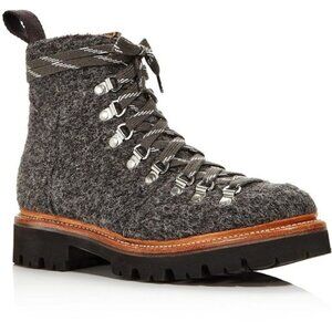 Grenson Women's Nanette Gray Lug Sole Felted Combat & Lace-up Boots UK 5 US 7.5